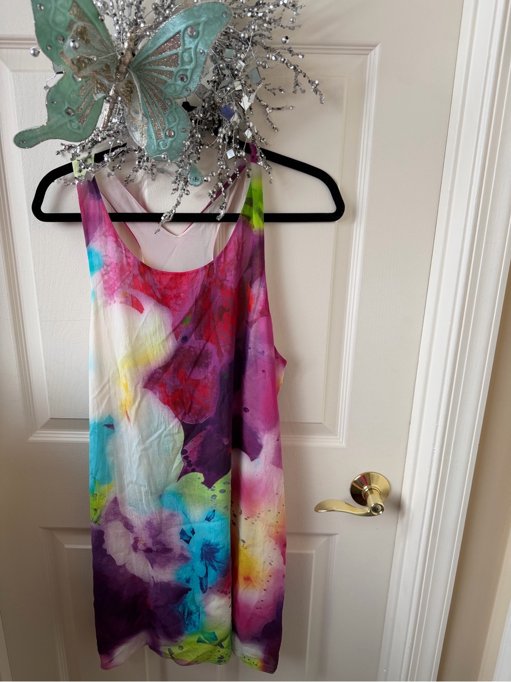 Multicolor Floral Watercolor Tank Dress